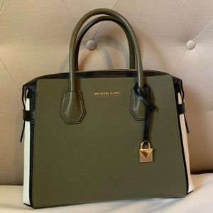 Three Color Block Michael Kors Satchel Mercer